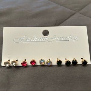 New - Colorful Stud Earrings Set